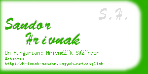 sandor hrivnak business card